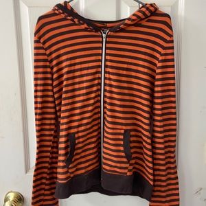 Brown/orange striped hoodie